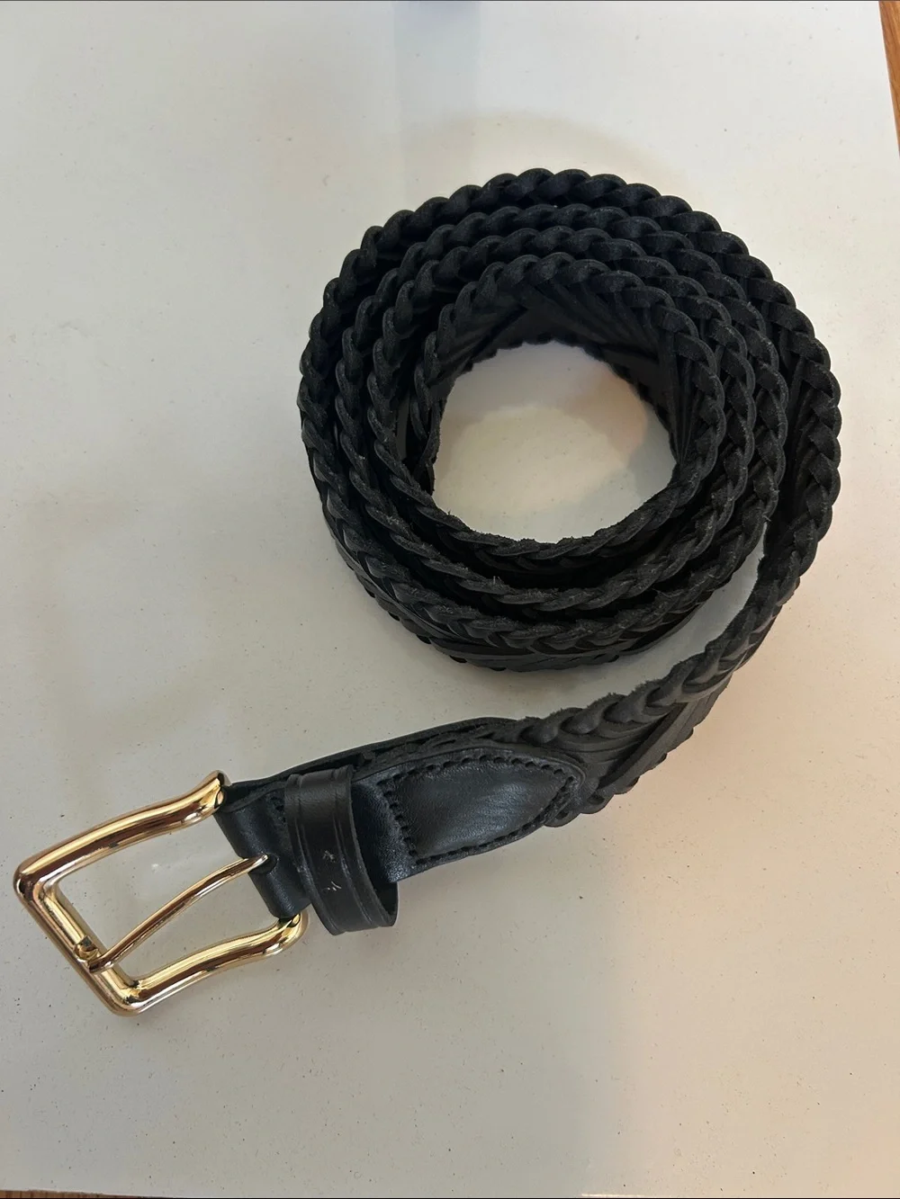 J Crew black leather belt
